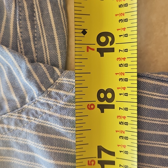 Free Assembly Boy's Button-up Short-sleeve Blue and White Shirt. Sz: XL (14/16) - Picture 9 of 9